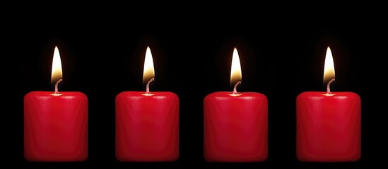 Poster - Festive ambiance with vibrant red candles creating a warm glow for celebrations and holiday gatherings