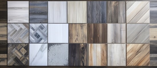 Poster - Diverse laminate flooring samples for stylish interior home design and remodeling projects showcasing modern textures and patterns.