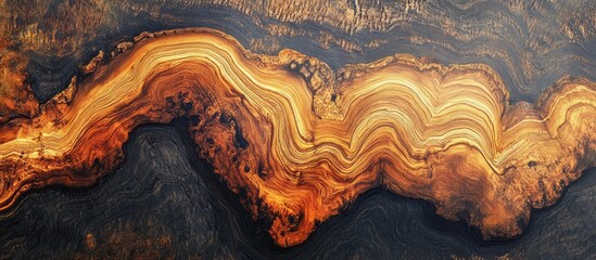 Poster - Wood grain abstract pattern in warm retro hues showcasing natural beauty and texture ideal for artistic and design inspiration.