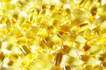 Wall Mural - omega 3 capsules, fish oil background image