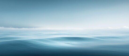 Aufkleber - Tranquil coastal horizon with soft waves and serene blue tones creating a peaceful seascape atmosphere at dawn or dusk