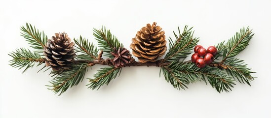 Poster - Festive Pinecone Arrangement with Berries for Holiday Decorations and Seasonal Celebration Decor
