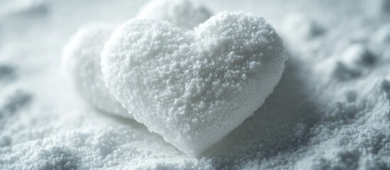 Poster - Delicate sugar hearts set against a soft white background ideal for Valentine's Day or confectionery themed designs