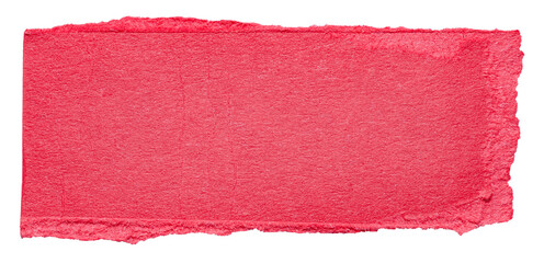 Poster - isolated cut out torn piece of blank red paper note cardboard with texture and copy space for text, 