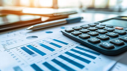 Aufkleber - Home-based entrepreneur planning for EITC deductions while working on a side project Stock Photo with side copy space
