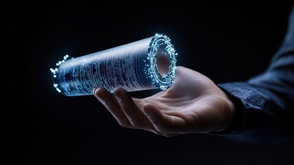 Aufkleber - Hand holding a legal contract with a digital seal of approval, concept of secure legal tech