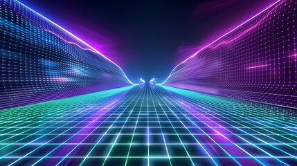 Poster - futuristic technology background cyber tech wallpaper 