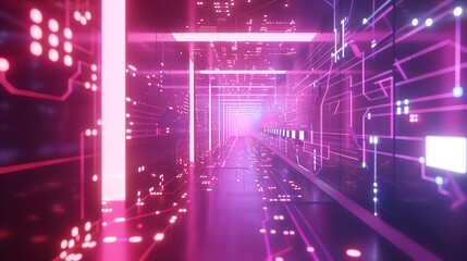 Fototapete - futuristic technology background cyber tech wallpaper 