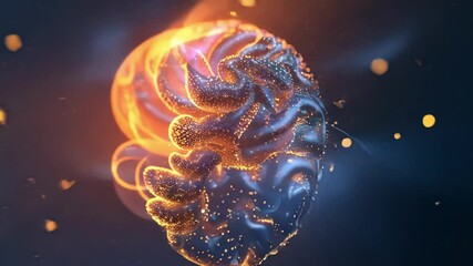 Poster - Complex digital brain is receiving and processing big data, generating insights and knowledge through artificial intelligence and machine learning algorithms
