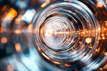 Poster - Swirling patterns of light and color create a mesmerizing tunnel effect in a dynamic visual display