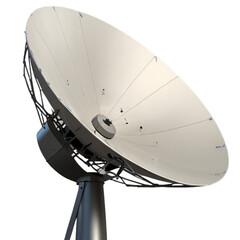 large antenna parabola with transparent background, suitable for use for, technology, business, fact