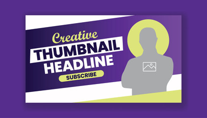 Wall Mural - youtube video cover thumbnail template design, customizable video thumbnail. corporate business and 