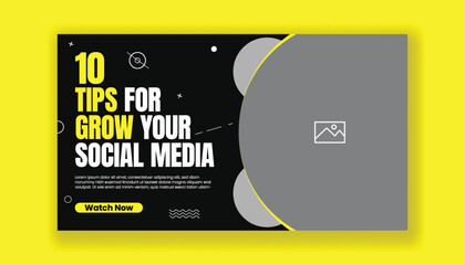 Wall Mural - editable social media banner, ads cover, header design, creative youtube thumbnail template design a