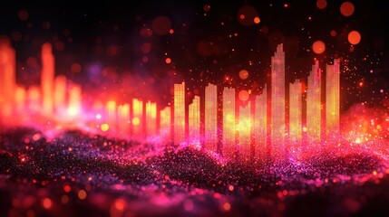 Poster - Abstract visualization of sound waves in vibrant colors.