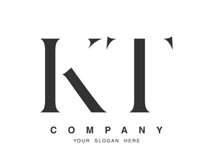 Aufkleber - KT logo design. Initial letter k and t serif font style. Creative classic company name typography. Trendy logotype or identity.