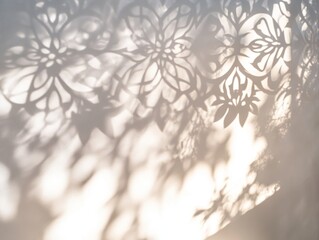 Poster - Delicate shadows of lace pattern cast on a textured surface.