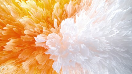 Canvas Print - Abstract swirl of orange and white fluffy textures.