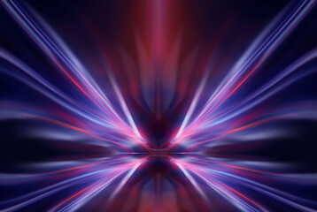 Wall Mural - abstract neon background, rays of light in the dark.