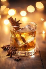 Poster - Spiced whiskey with ice and anise.