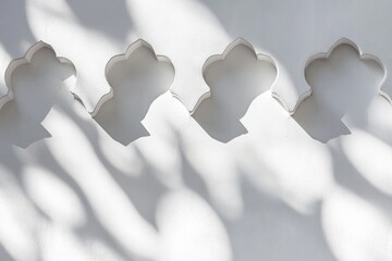 Poster - White wall with cutouts and shadows.