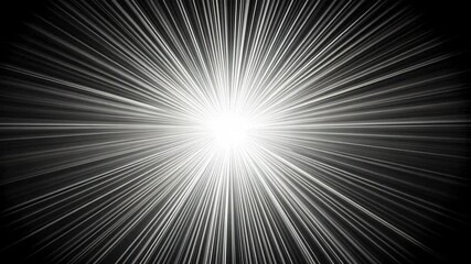 Poster - Bright light radiates from the center, creating striking rays against a dark background