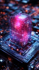 Poster - blockchain powered digital voting system with holographic ballots and futuristic transparency for se