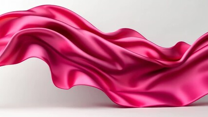 Poster - Soft pink satin fabric drapes elegantly while catching light in a bright setting