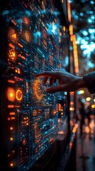 Poster - blockchain powered financial analysis on holographic interface
