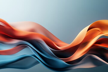 Poster - Colorful fabric waves flowing gracefully in a soft gradient background