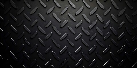 Aufkleber - Black and white image of a metal plate with a diamond pattern