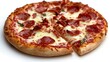 © kinara art design - Delicious pepperoni pizza, sliced, isolated on white.