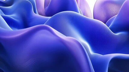 Poster - Flowing waves of fabric in vibrant shades of blue and purple create a mesmerizing texture