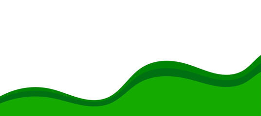 Wall Mural - Green waves footer separator, modern divider shape vector illustration