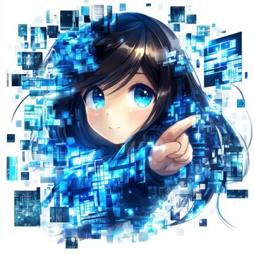 Digital art creation virtual space graphic illustration futuristic environment close-up view technology concepts