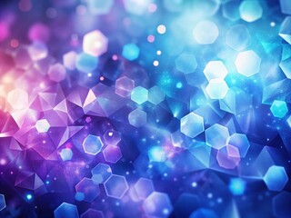 Poster - Abstract Geometric Purple Blue Background, Dynamic Colorful Texture, Bokeh Effect,  High Resolution Wallpaper