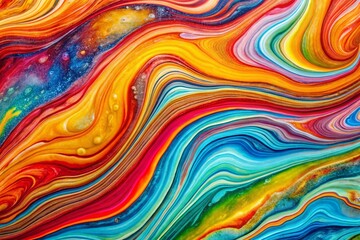 Poster - Abstract Marble Texture Background, Bright Multicolor Marbling Pattern, Twisty Wavy Stripes, Bold Vibrant Colors, Layered Design