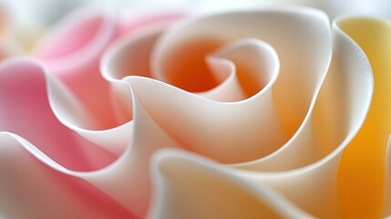 Poster - Close-up of a delicate, layered rose in soft colors.