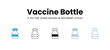 © vector squad - Vaccine Bottle icons in different style vector stock illustration