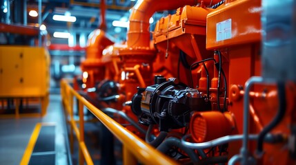 Poster - modern big diesel generator for power backup at industry
