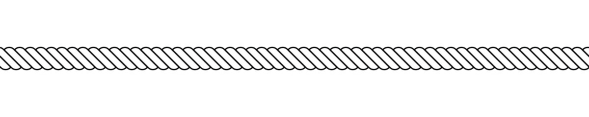 Wall Mural - rope, black and white illustration, seamless repeatable shape pattern