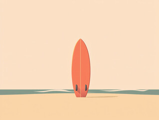 Wall Mural - Surfboard on Beach