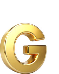 Wall Mural - 3d golden letter g on transparent background