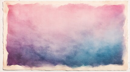 Fototapete - Soft Watercolor Gradient in Shades of Pink and Blue on Paper