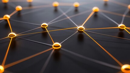 Poster - Glowing Network Nodes Tech Connection Data Transfer