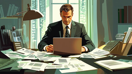 Wall Mural - vector image business