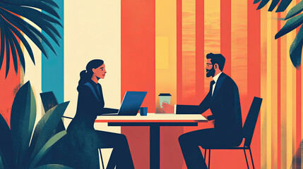 Wall Mural - vector image business