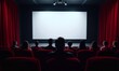 © junet - movie theater audience watching blank screen red velvet
