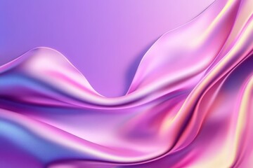 Poster - Soft Silky Fabric Wave in Shades of Pink and Purple on Smooth Surface