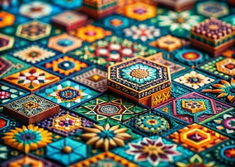 Poster - Geometric Abstract Patterns: Tilt-Shift Fashion Design Textures & Branding Backgrounds