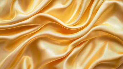 Poster - Smooth Yellow Silk Fabric Draped with Gentle Waves and Soft Illumination